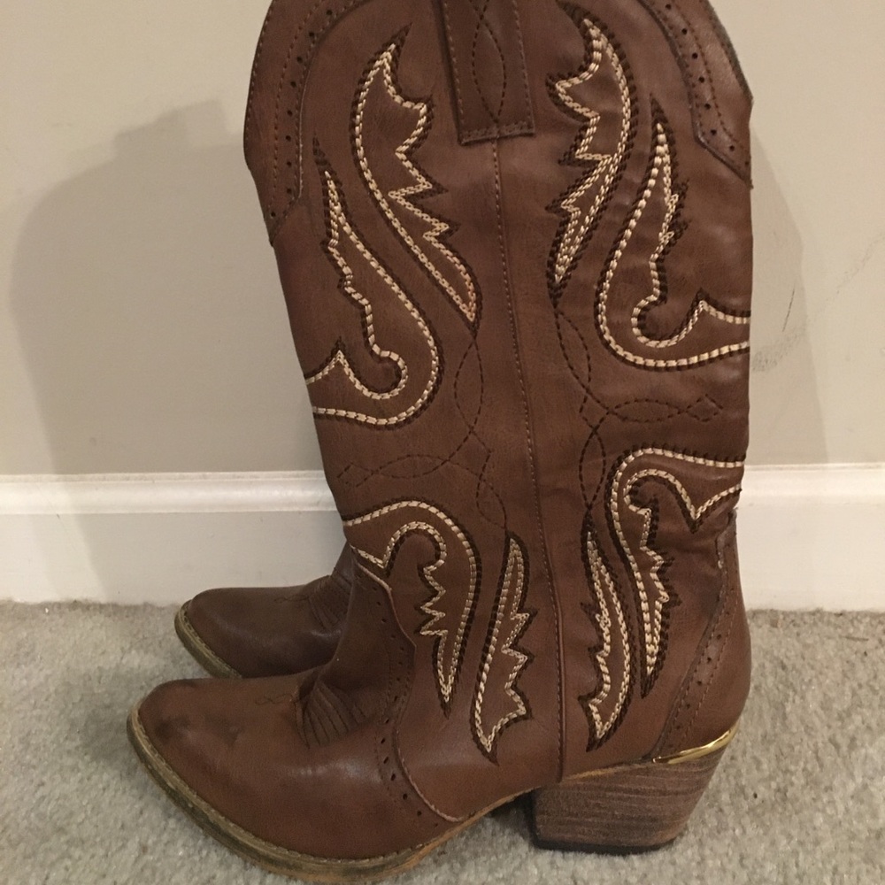 Women’s Brown Cowboy Boots Size 7.5